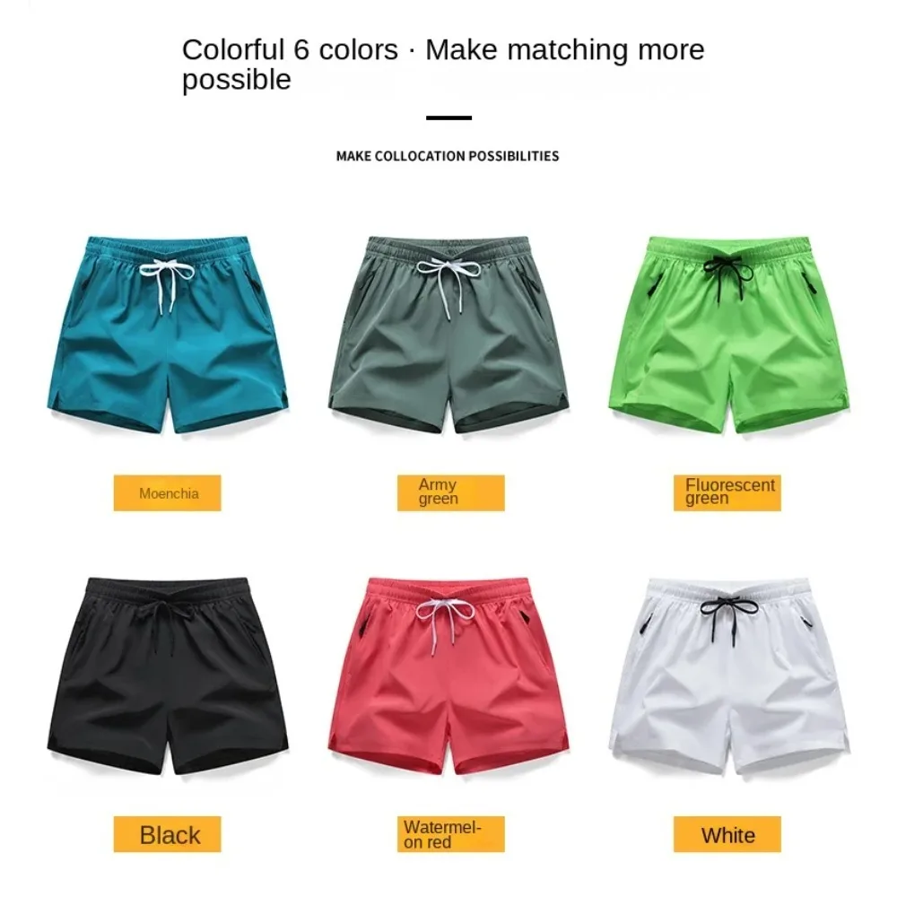Shorts masculinos de secagem rápida para corrida, adequados para exercícios, treinos e aulas de fitness.