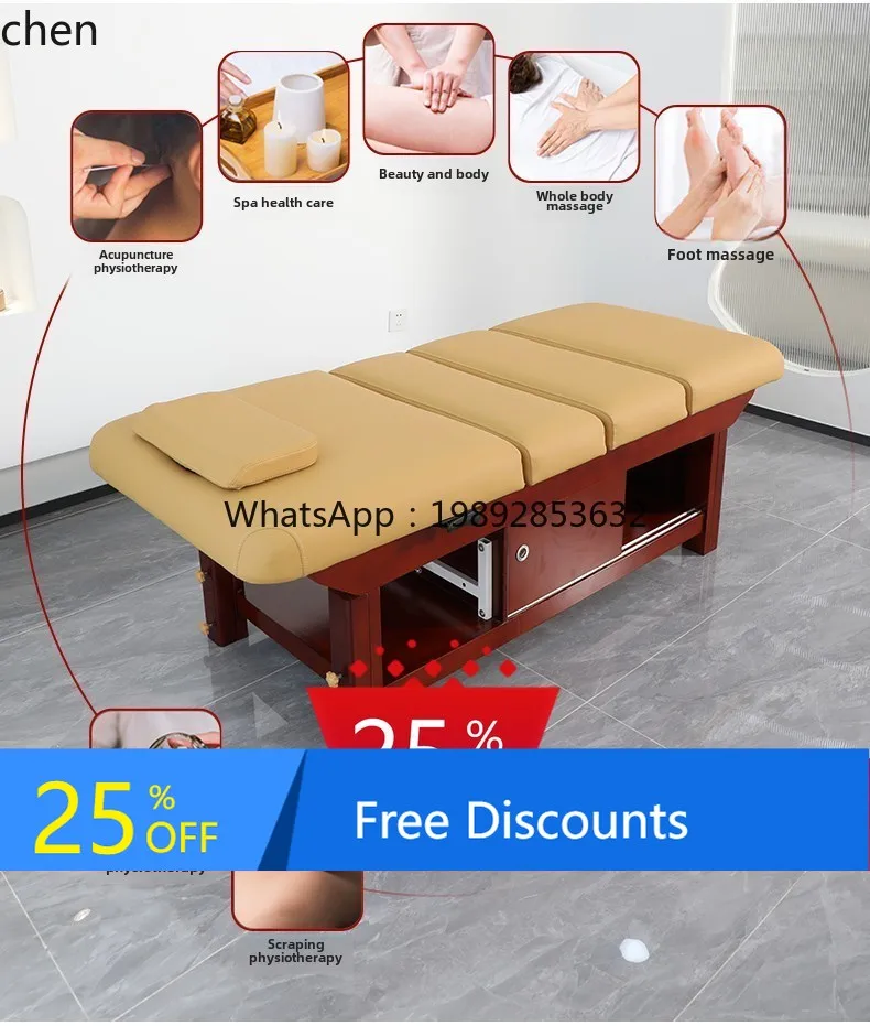 AA Solid wood beauty bed special bed for beauty salon with hole ear picking physiotherapy bed