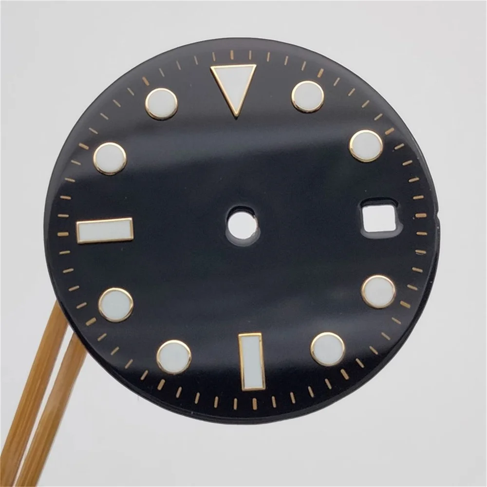 

29mm Watch Dial Green Luminous Dial for 2836 8215 8200 2813 Movement Replacement Single Calendar Watch Face Accessories