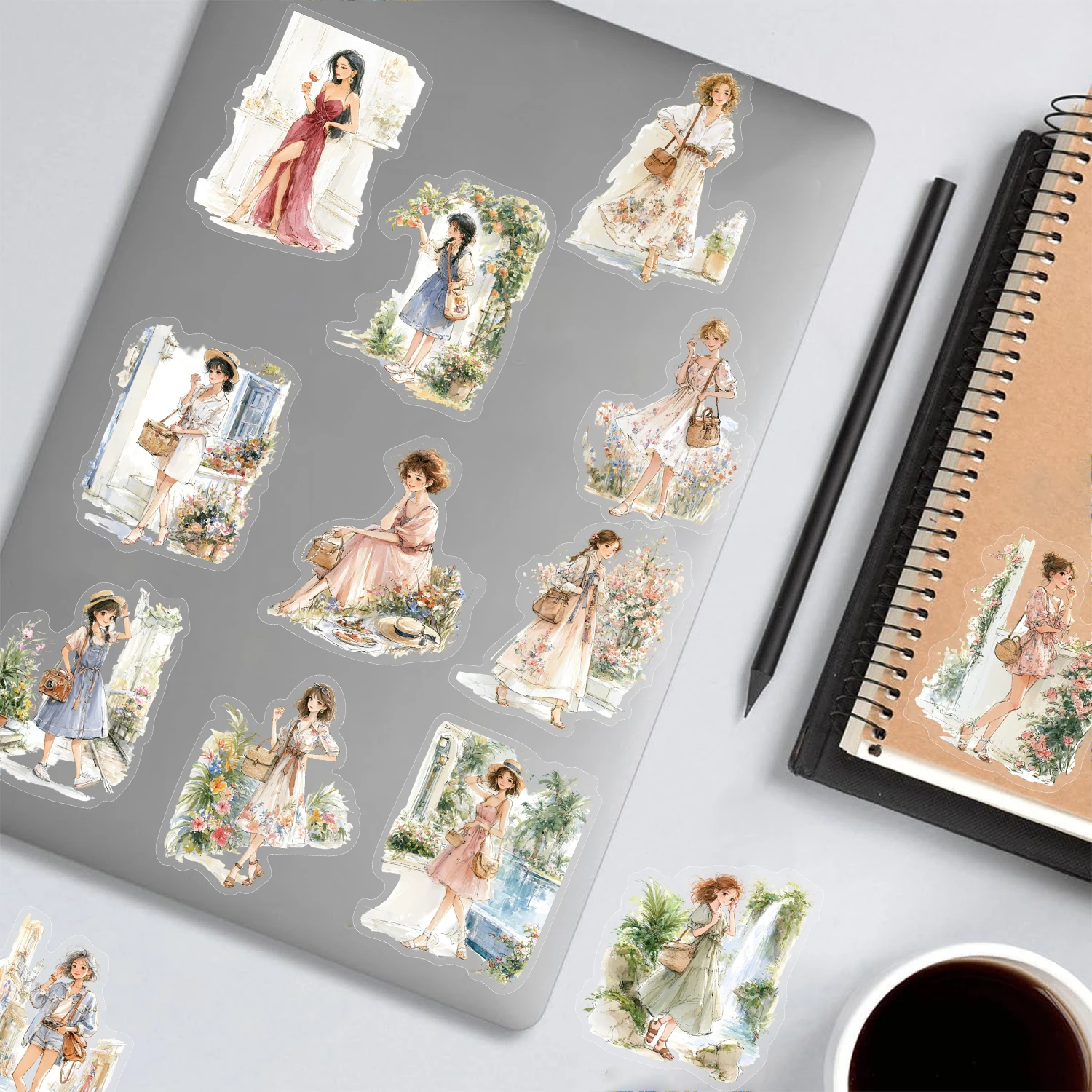 50PCS Holiday Time Print Sticker Laptop Luggage Funny Motorcycle Fridge Guitar Phone Aesthetic Case Back Supplies Decor
