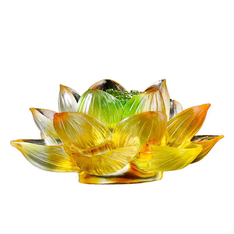 CXX glazed lotus ornament auspicious Buddha furniture home offering candlestick