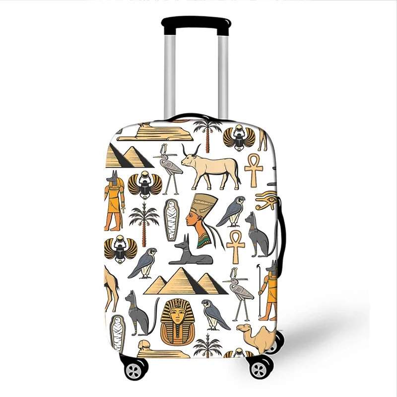 Egyptian Art Print Luggage Cover Egypt Pharaoh Women Men Travel Suitcase Protective Covers Horus Trolley Case Cover 18-32 Inch