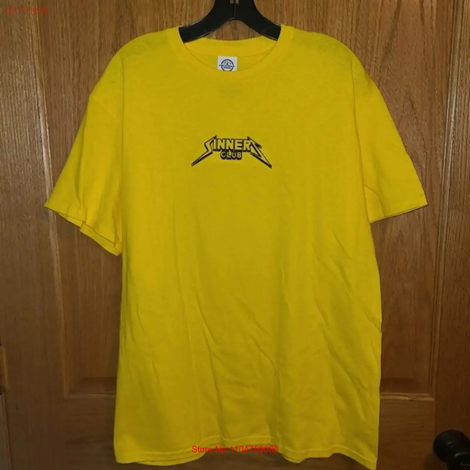 Camiseta amarilla para hombre Rue21 Sinners Club talla L NWT vintage con gráfico lavado, versátil, elástica, suave, ligeramente elegante y transpirable