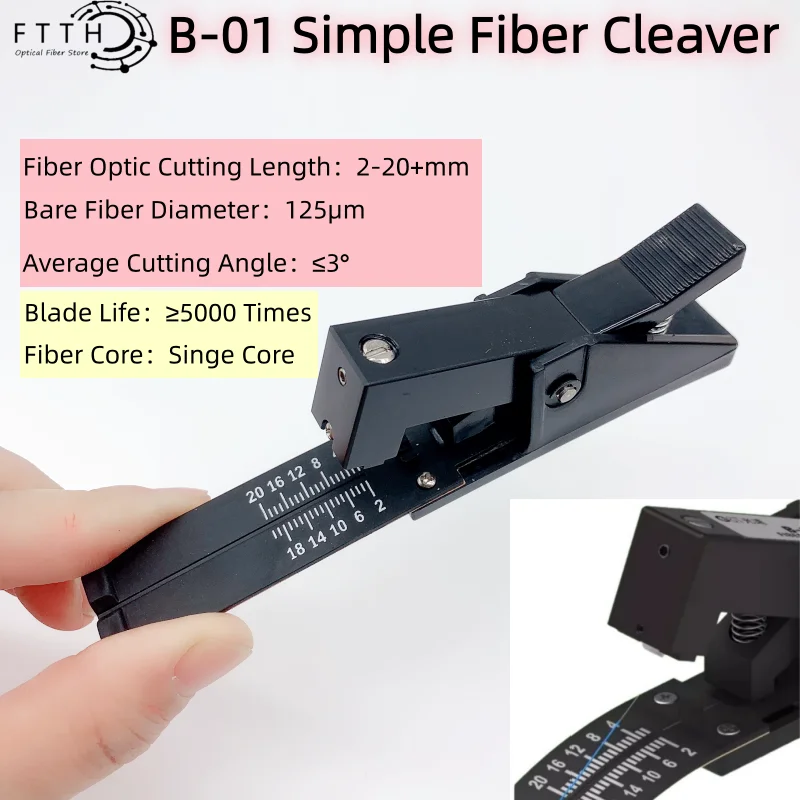 high quality FTTH fiber optic cleaver B01 with tungsten carbide blade fast and easy operation fiber optic cutting free freight