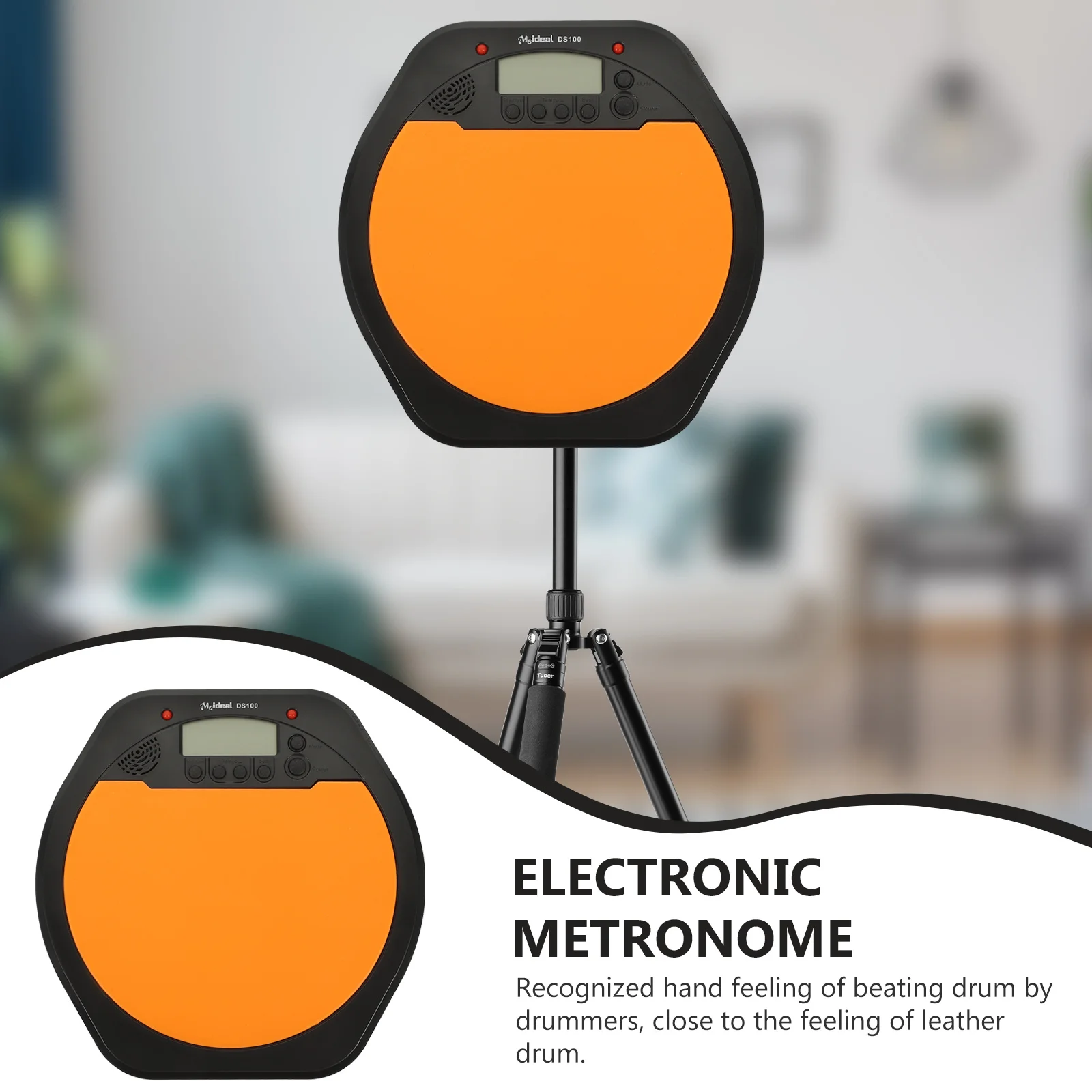 

Electronic Drum Pad Lcd Display Practice Pad For Beginner With Tap Shockproof Skid- Metronome Training