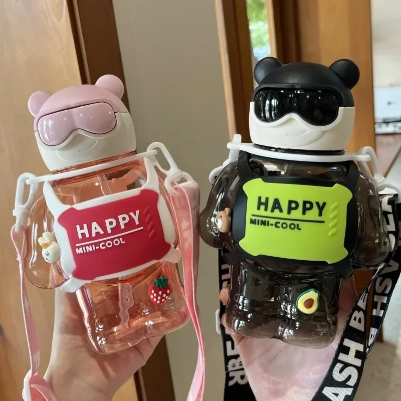 850ml Sports Water Bottle with Straw Large Capacity Plastic Water Cup for Travel Portable Backpack Kettle Children Cup BPA Free