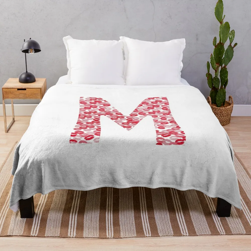 kisses gift - Letter M Throw Blanket Soft Personalized Gift Giant Sofa Blankets