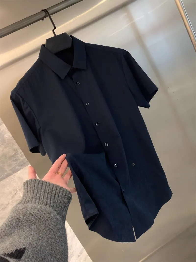 

Men's Summer New Sle Smooth Breathable ort Sve Casual irt Commute Stand Fit Moisture ng Thin Fabric Button up