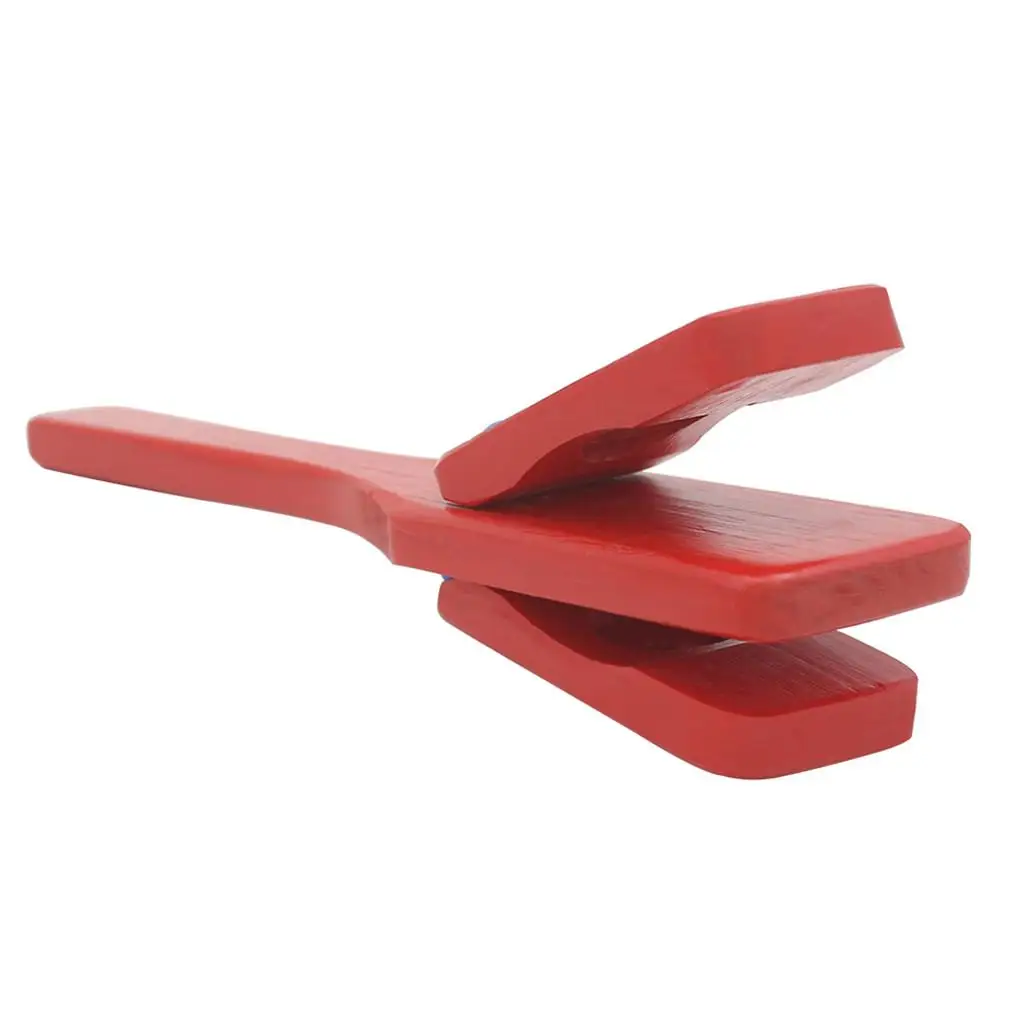 Wooden Toys Castanet Percussion Handle Musical Toy for Children Early Development Learning