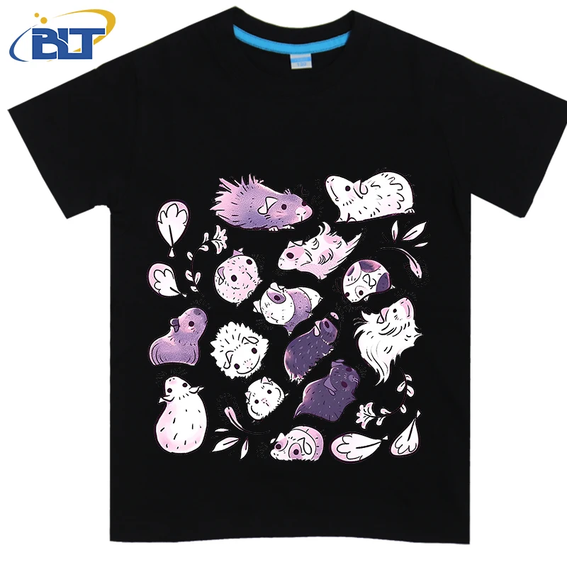 

Guinea Pig Diamond In Dusty Purple Printed Kids T-shirt Summer Cotton Short Sleeve Casual Tops Suitable for Boys and Girls