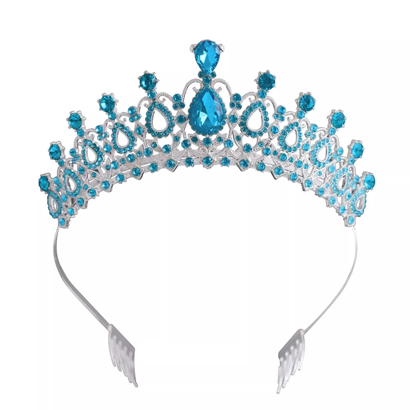 Crown Water Drop Diamond Silver Headband Bridal Wedding Jewelry Crown Studio Headgear