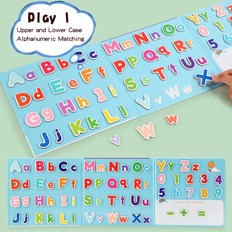 TEMIKIDS Kids Math Arithmetic Montessori English Magnetic Letters Card Puzzle Spell Games Educational Toys For Children Gifts
