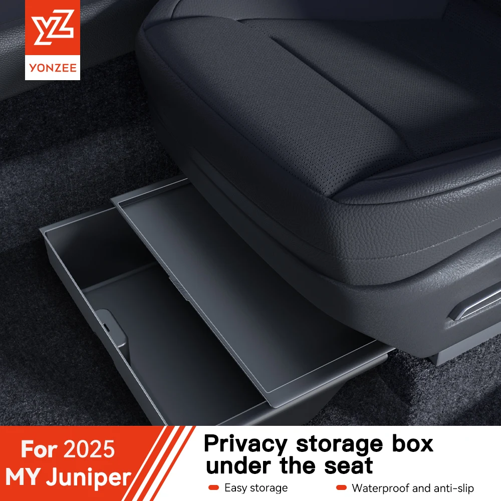 YZ para Tesla Model Y Juniper 2025, caja de almacenamiento debajo del asiento, accesorios de Interior de coche, organizador tipo cajonera, caja inferior de almacenamiento