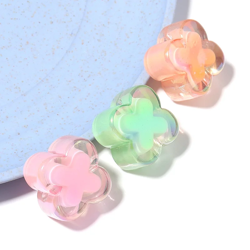 10 قطعة الخرز الاكريليك الشفاف عبر نمط فضفاض خزر عازل لصنع الحرف اليدوية سوار ذاتي الصنع قلادة أقراط الملحقات