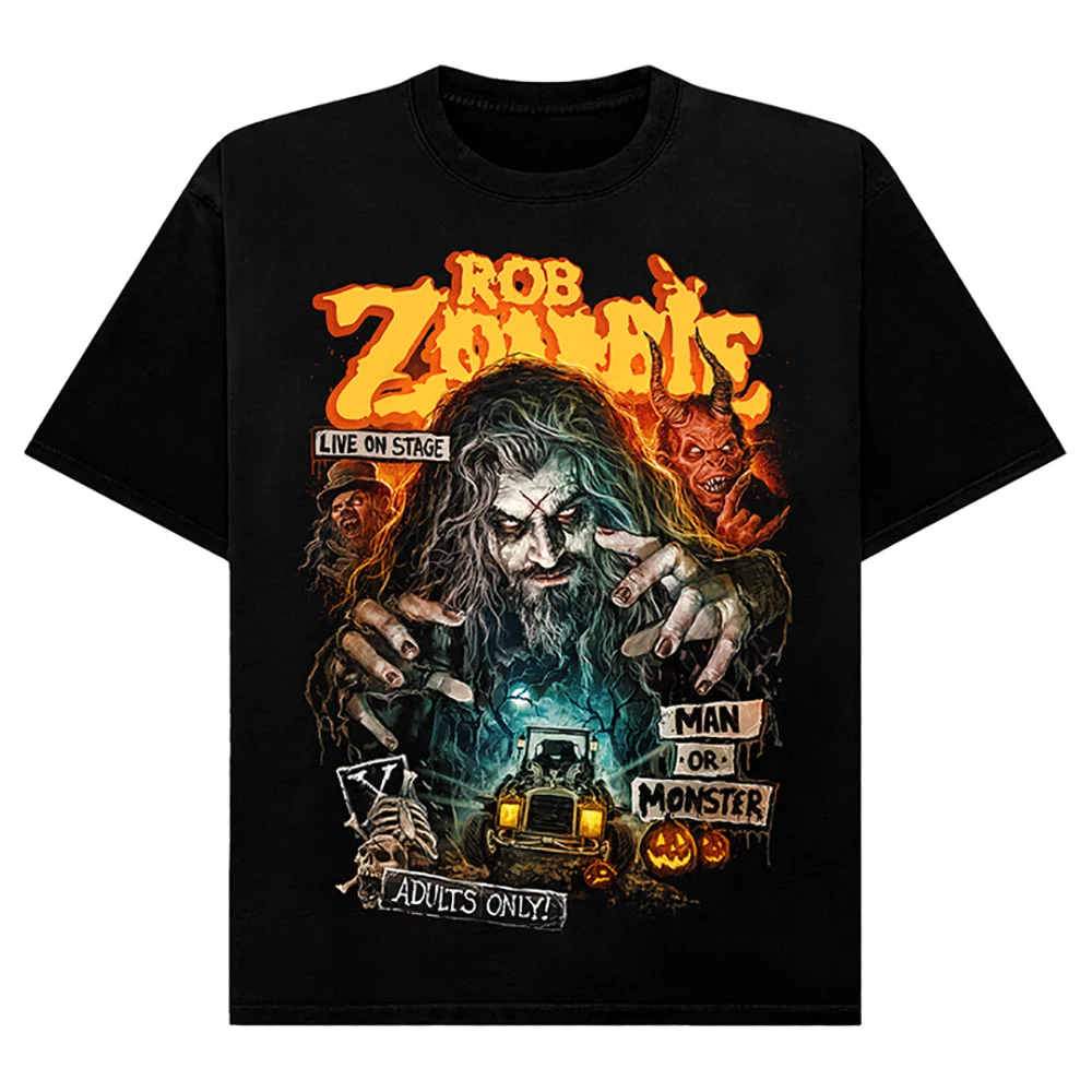 

Rob Zombie Man or Monster House of 1000 corpses Devils Gift t shirt Captain Spaulding Horror Clothes All size Tops S-6XL