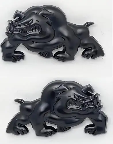 

2pcs Black 3D Metal Bulldog Emblems for Car Truck - Left & Right Side Badges