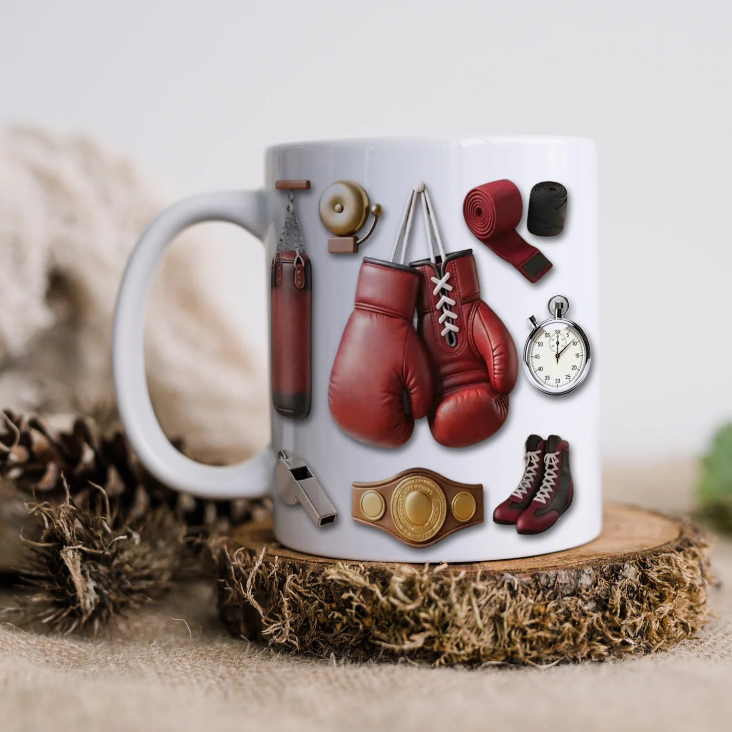 Boksthemamok van keramiek, kickboks sportkoffiemok, cadeau voor fitnessliefhebbers, 350-400ml kantoormok voor mannen