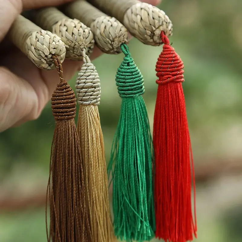 

2/5Pcs 15cm/6 Inch Tassel Silky Floss Bookmark Tassels with 2 Inch Cord Loop Tassels for DIY Craft Jewelry Making Accessories