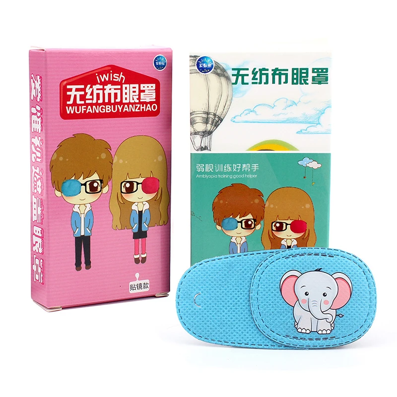 6 Pcs Cartoon Adhesive Eye Patches For Kids Girls Boys Disposable Eye Patch Pad For Amblyopia, Lazy Eye,Pink OPP Bag