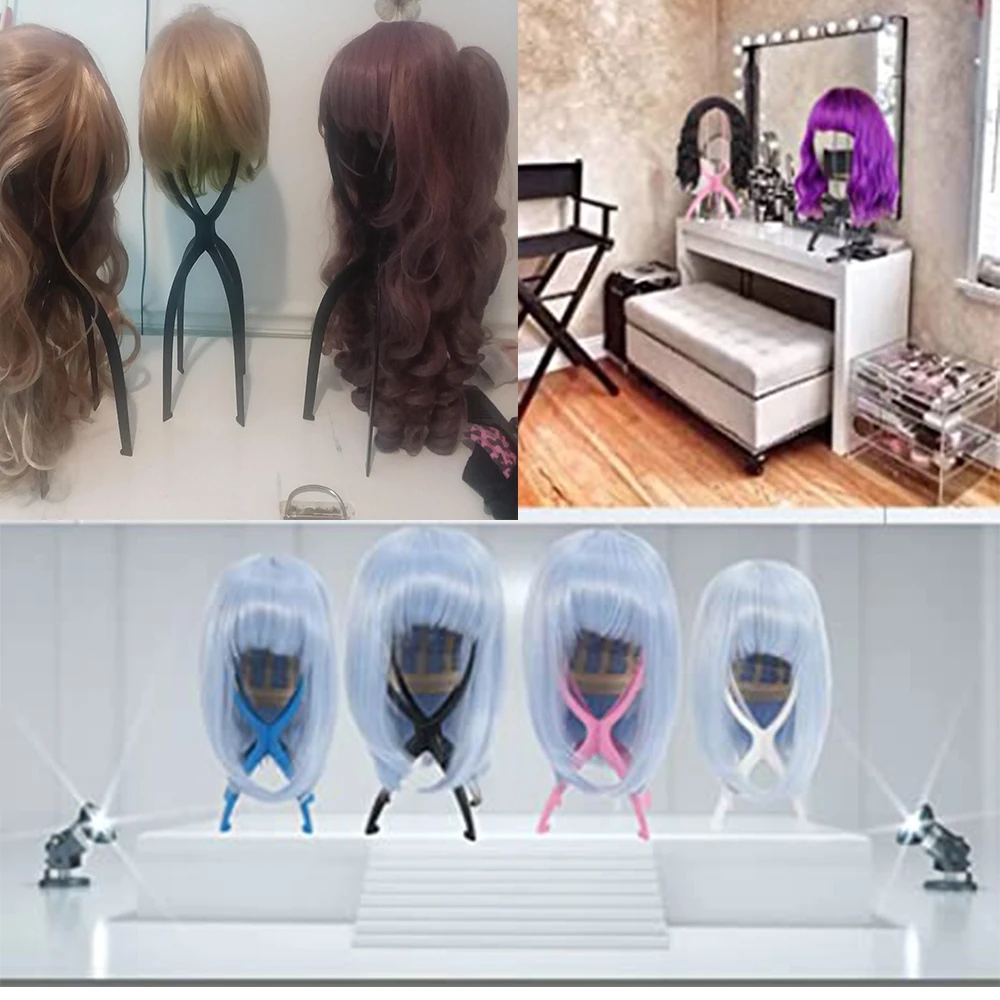 1pc Ajustable Wig Display Stand Mannequin Dummy Head Hat Cap Hair Holder Folding Stable Tool Stand Portable Folding Wig Stand