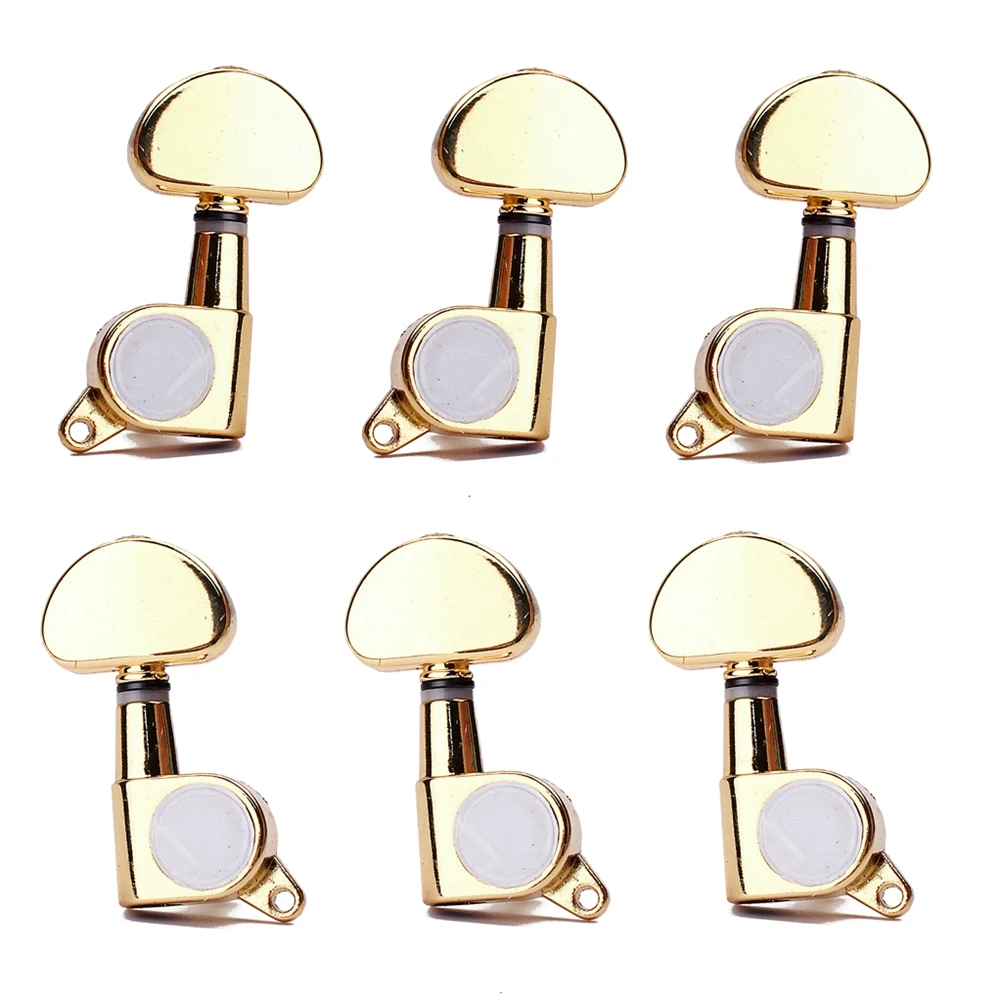 

6 PCS Electric Guitar Accessories Golden Tuning Pegs Acoustic Machine Heads Half Round Keys