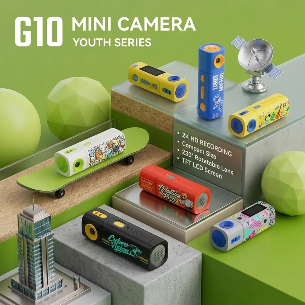 

WOOPKER G10 Thumb Mini Camera 2K Portable Keychain Camera Small Sports Camcorder for Students Kids Outdoor Vlog Long Battery