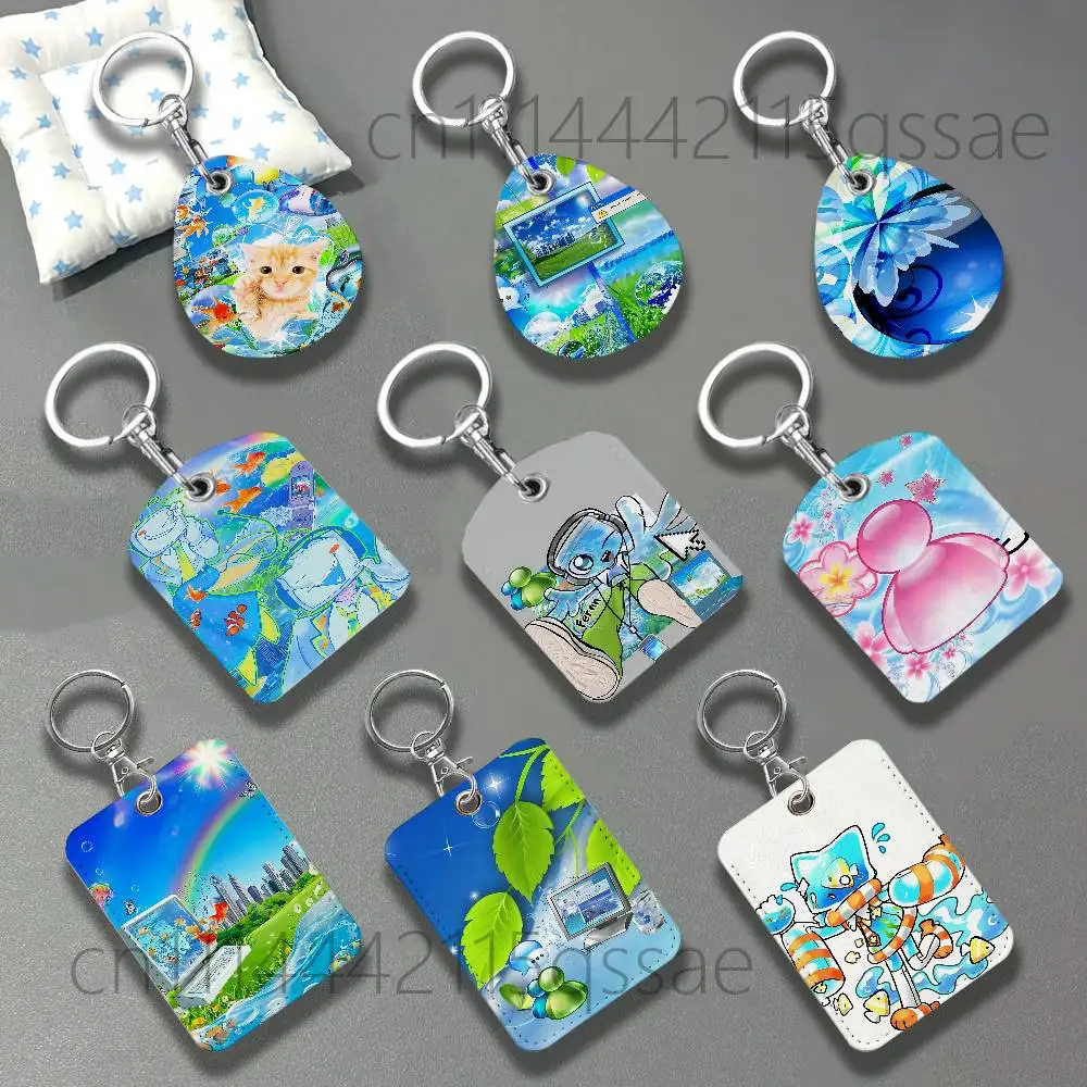 Frutiger Aero Art For AirTag Case Card Sleeve Holder ID Credit Bank Access Keychain For Air Tag Shell