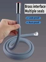 New 1.5/2/3M Silicone Shower Head Hose Flexible Anti-Winding Pipe High Pressure Powerful Shower Tube Bathroom Faucte Accessories