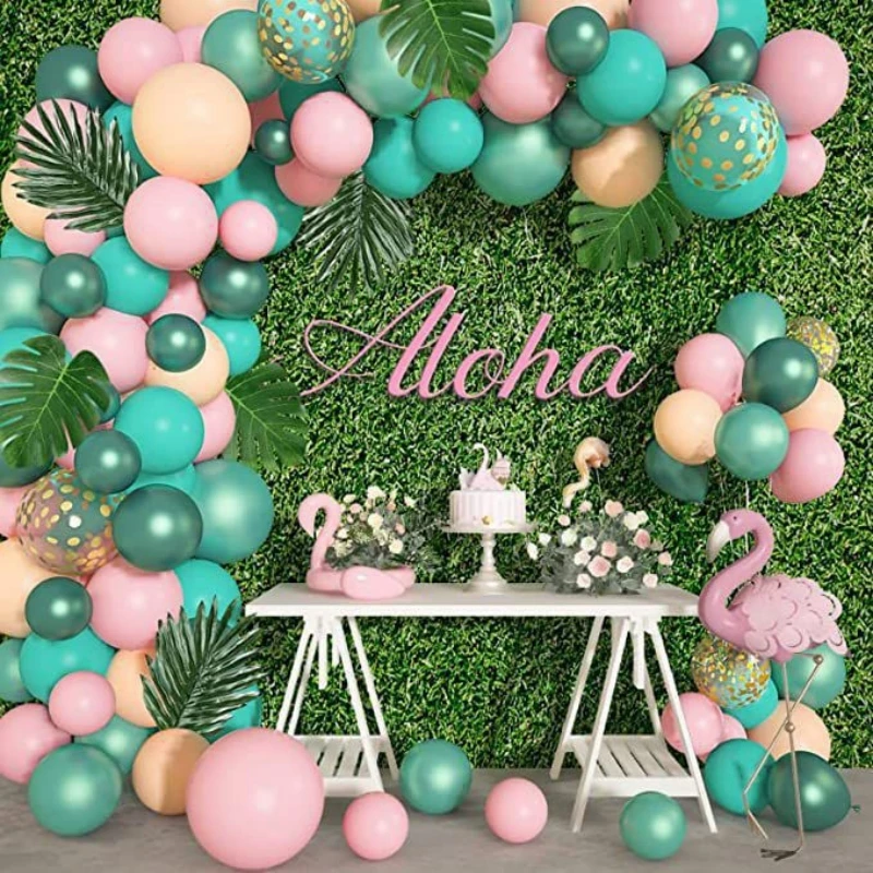 Hot Selling 98Pcs Jungle Tropical Theme Latex Balloon Wreath Arch Set for Birthday Party Decoration