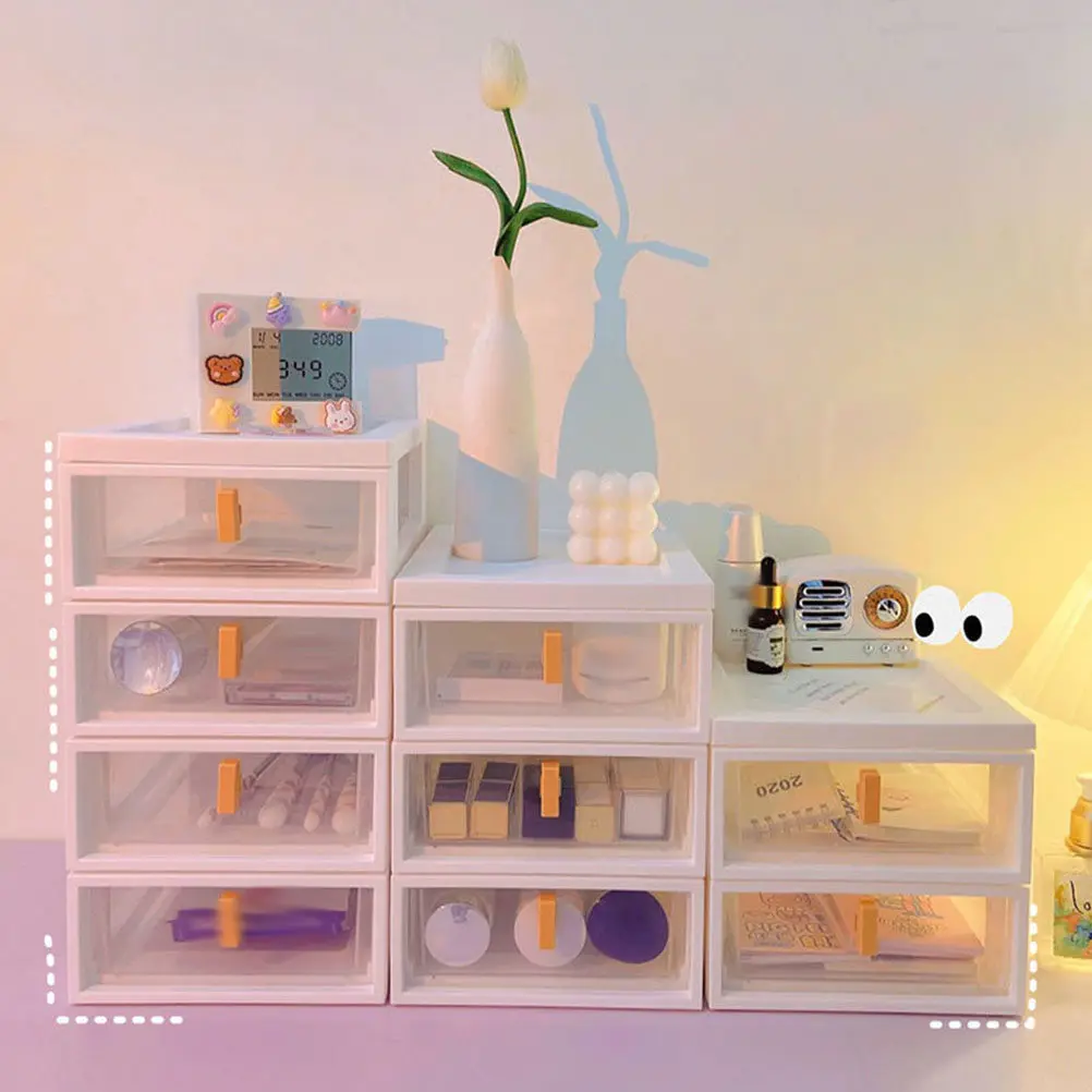 Desktop Drawer Box Plastic Drawer Type Organizer for Study Office Storage Pen Holder Multi Layer Organizer