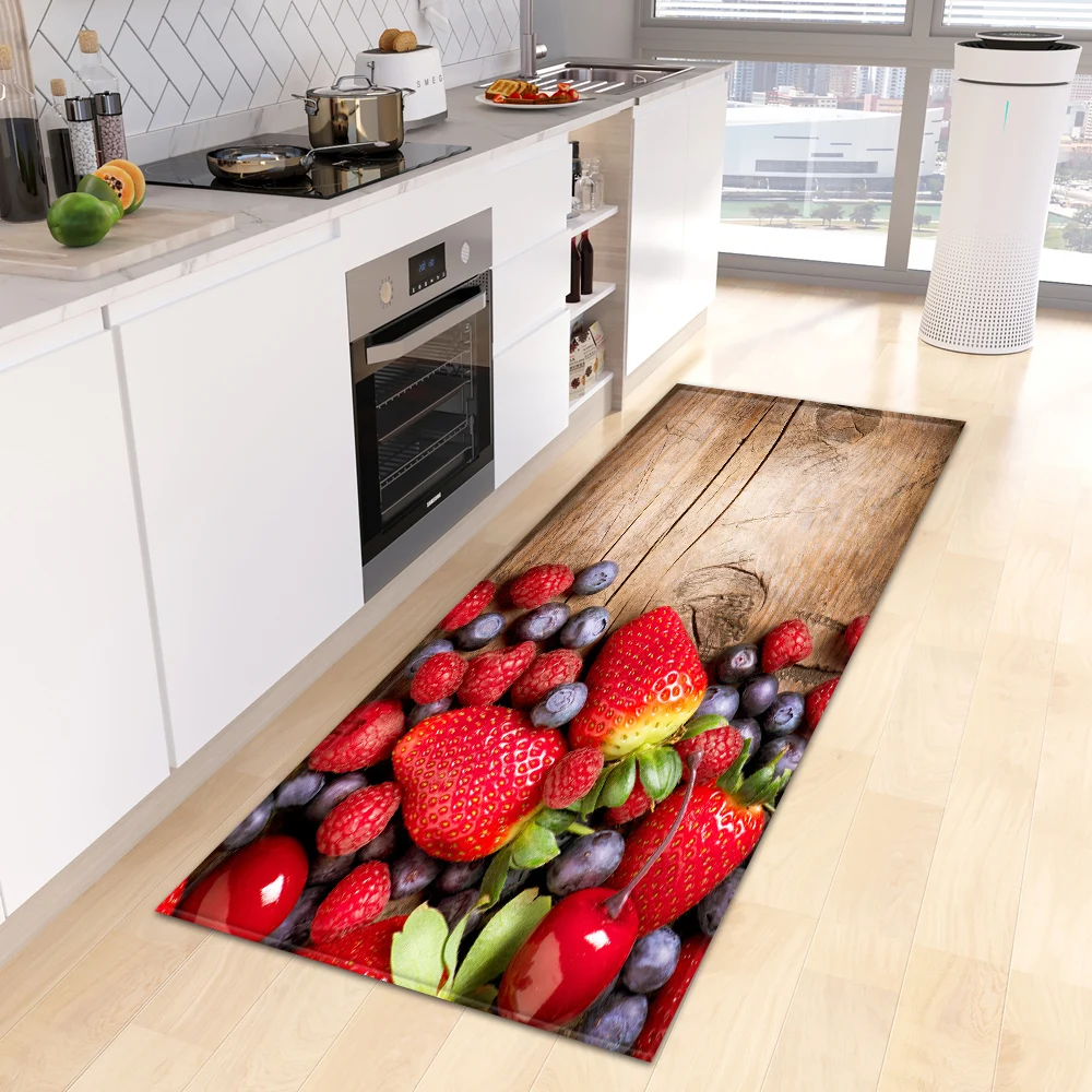 Fruit Kitchen Mat Home Entrance Doormat Bedroom Living Room Children Floor Decoration Long Carpet Hallway Bathroom Anti-Slip Rug