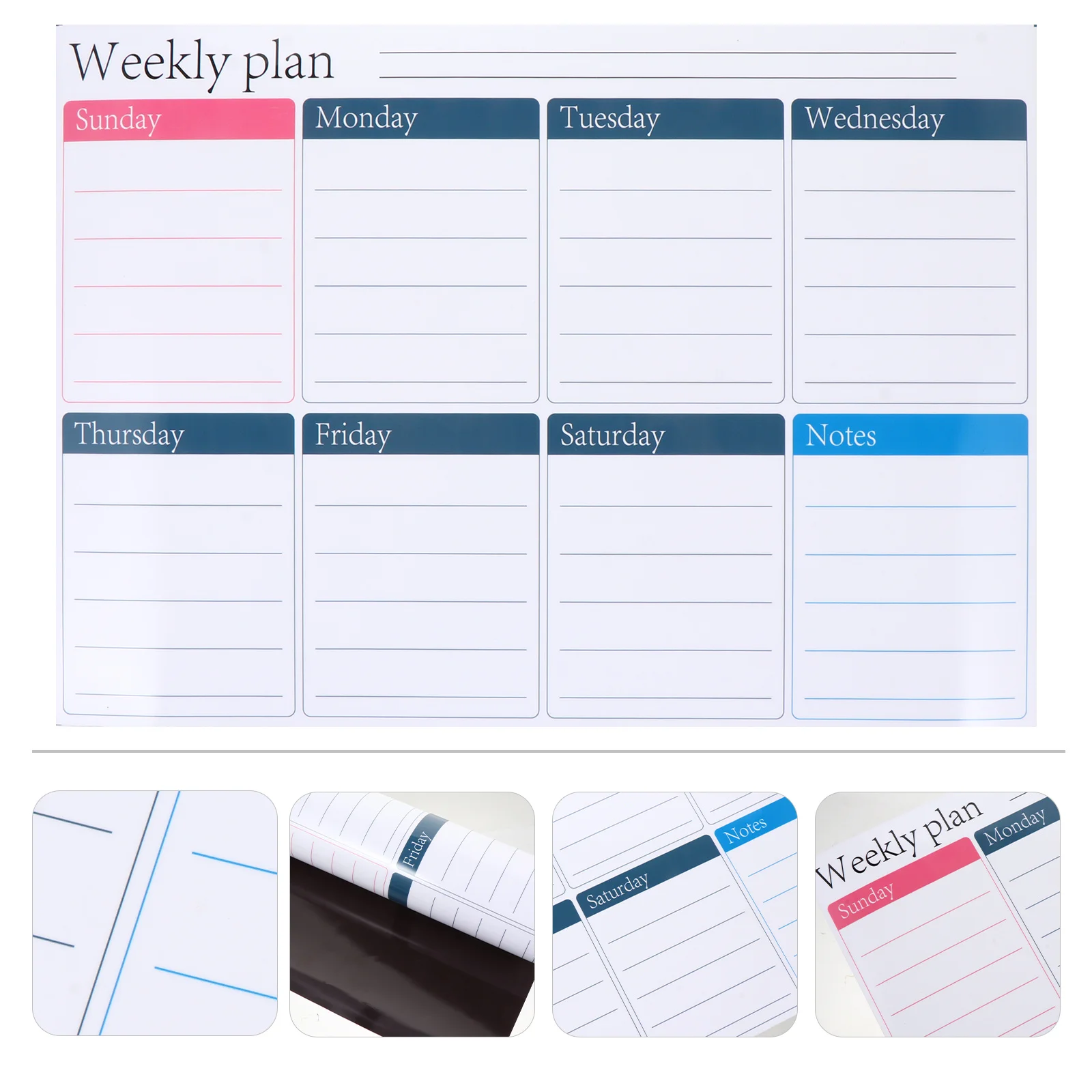 سبورة بيضاء مغناطيسية للثلاجة قابلة للمسح، أداة مخططة مرنة، تصميم نمط كرتوني لطيف، تذكير سهل