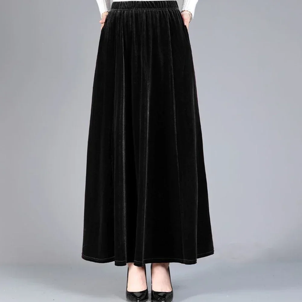 

Casual Skirt A-line Skirt Everyday Use Long Skirt Microelasticity New Arrival Versatile Skirt Casual High Waist Skirt