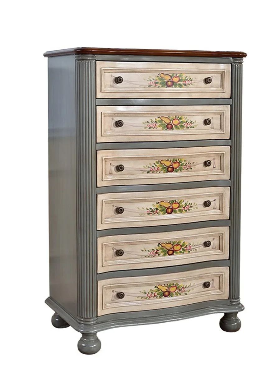 

bucket cabinet, solid wood, retro painted bedroom, multifunctional drawer style cabinet, Mediterranean storage cabinet