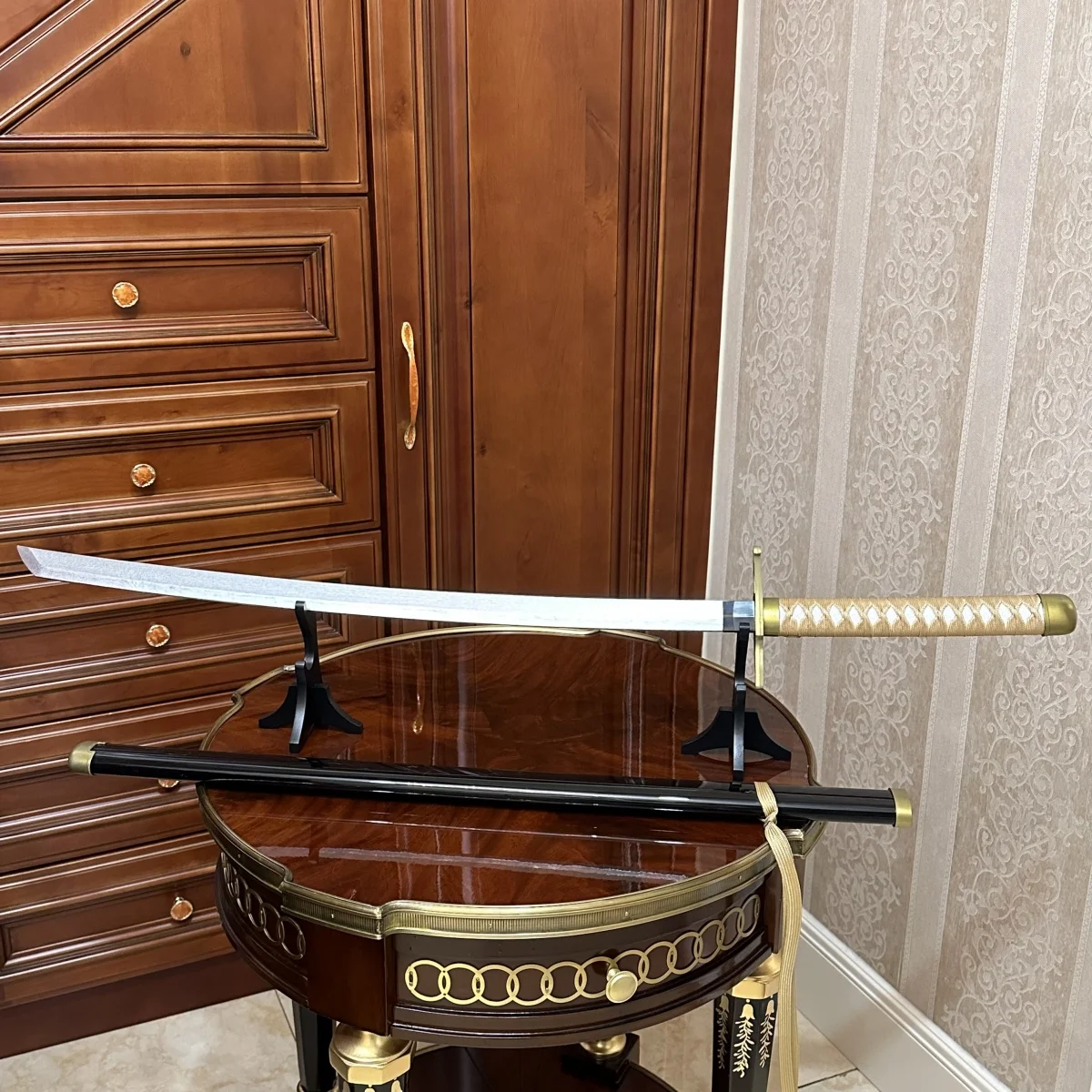 39.3インチ ブリーチ ウルキオラ 木製刀 剣 オリジナル侍刀 忍者 日本刀 コスプレアクセサリー 小道具 おもちゃ