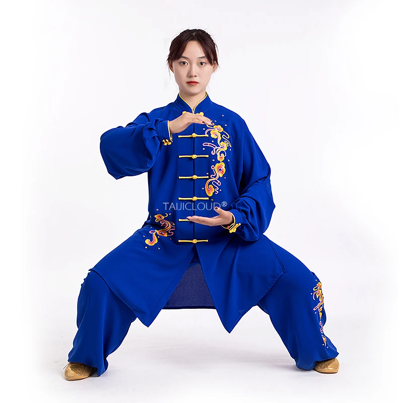 Women's Embroidered Phoenix Tai Chi Suit | Extended Silk Kung Fu Performance Costume | Long Sleeve Stage Wear