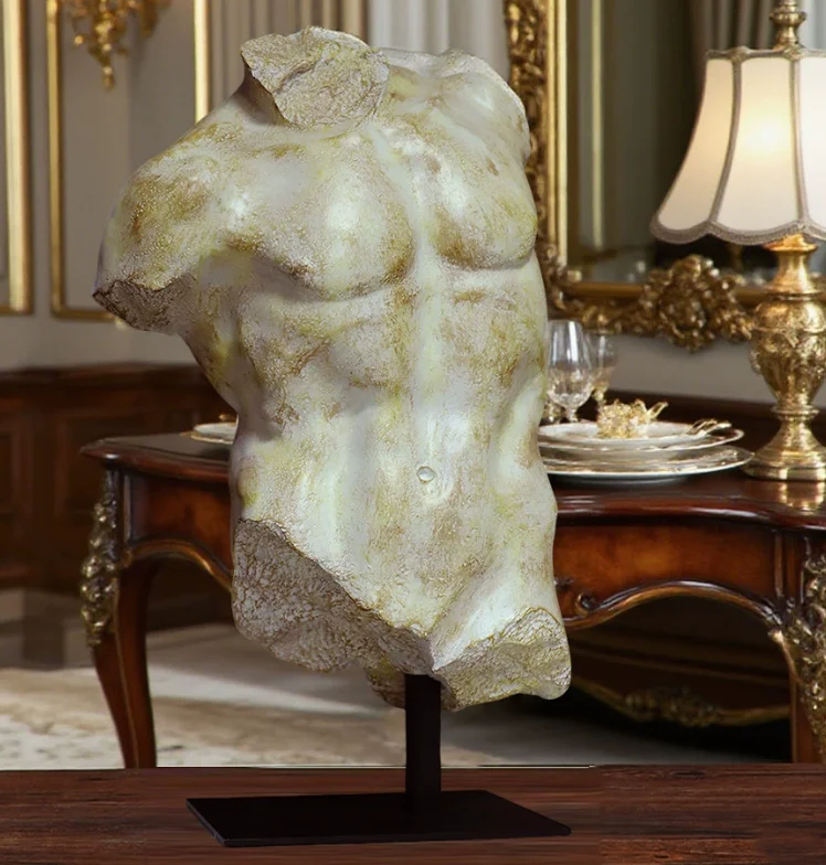 European Western Half Body Classical Sculpture,art Drawing Sculpture Resin Statue,home Living Room Model Retro Art David Busts