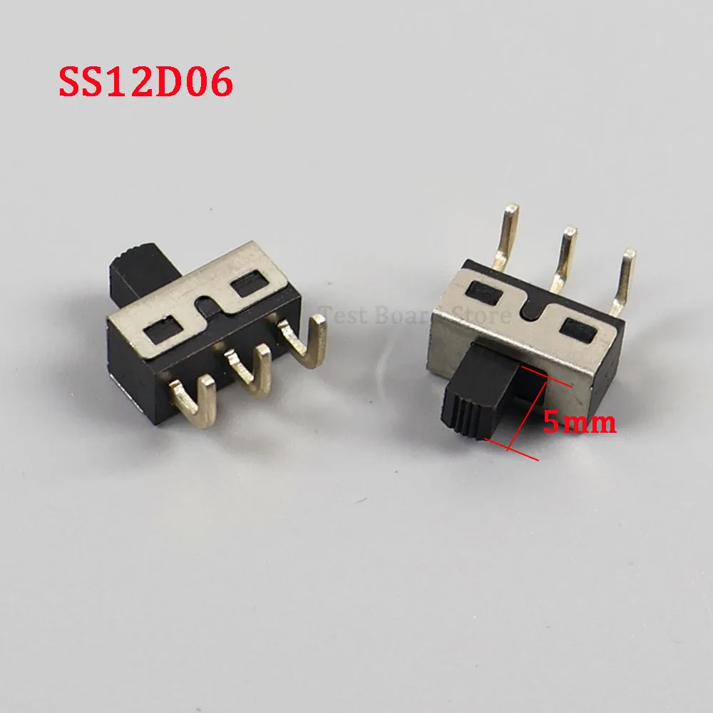 10/20/50 SZT. SS12D10 SS12D06 Przełącznik Dźwigniowy 3-Pinowy Proste Nóżki Uchwyt Wysoki Rozstaw 5mm Rozstaw 4,7mm 3A 250V SS12D11 Przełączniki Zasilania