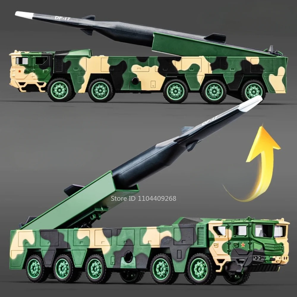 1:50 DF-17 DF-21D لعبة إطلاق الصواريخ نموذج سيارة دييكاست ضوء الصوت المعدني محاكاة نماذج مصغرة عسكرية جمع الهدايا #5