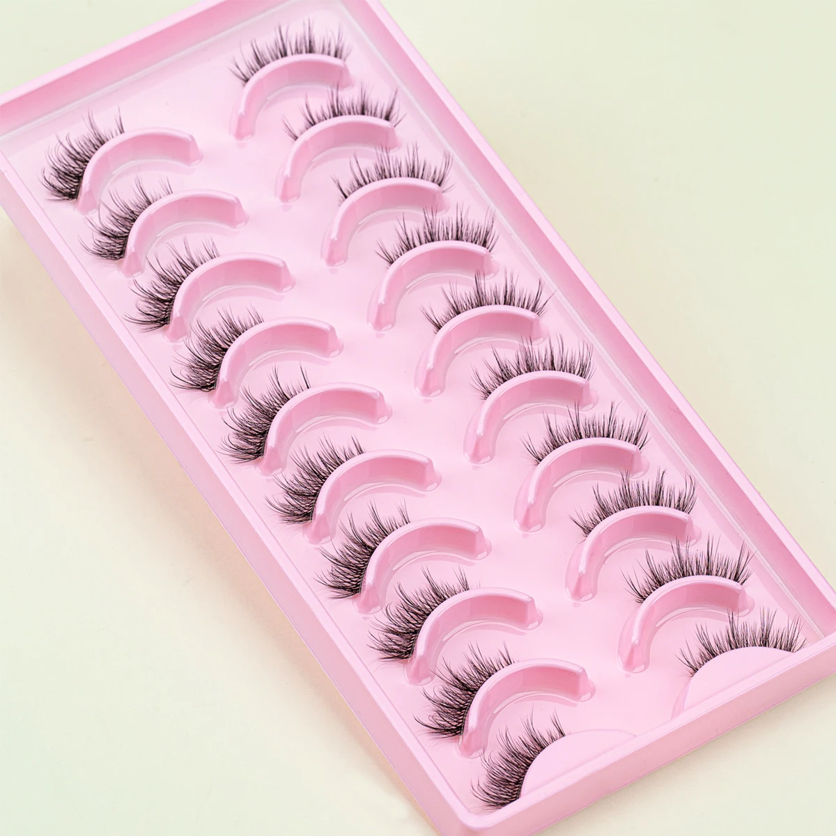 SEXYSHEEP naturel oeil de chat cils 10 paires Faux 3d vison demi cils outils réutilisables doux vaporeux Faux cils