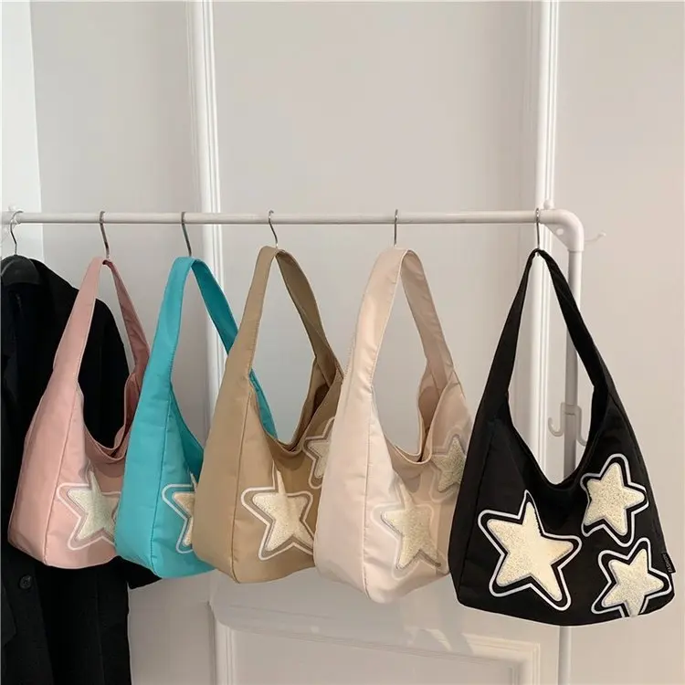 

Cute Large-capacity Handheld Women's Bags Contrasting Colors Cute Shoulder Messenger Bags Students Carry Canvas Tote Bags