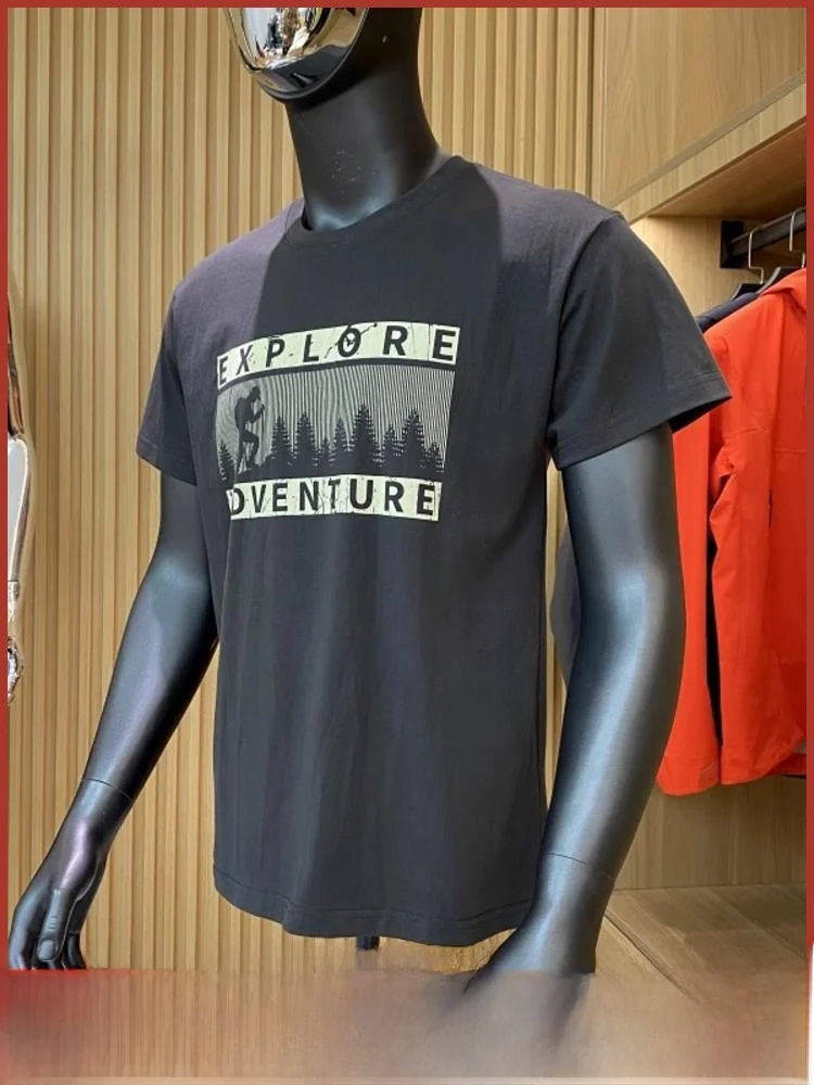 

Trendy Design Line! 3D Letter Print! Comfortable Fine! Summer Men's Casual ort Sve f Sve T-irt Stand Fit roun...