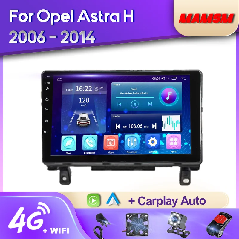 

MAMSM Android 12 Car Radio For Opel Astra H 2006 - 2014 Multimedia Video Player GPS Carplay Autoradio Stereo 2K QLED Head Unit