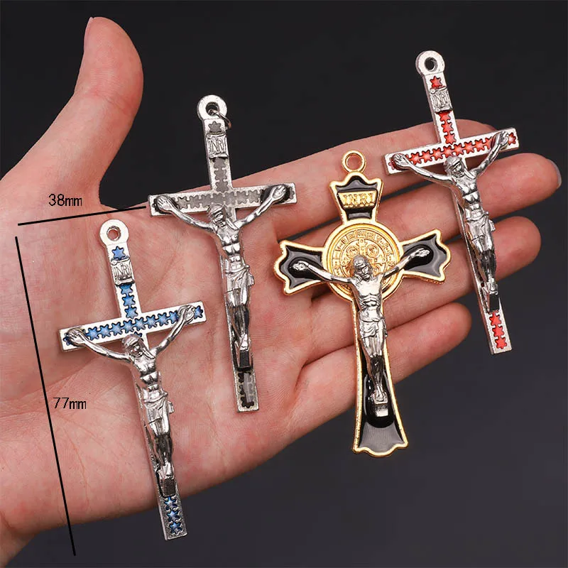 Brand New Large Religious Jesus Cross Jewelry Craft Pendant, Handmade Pendant Cross Charm Pendant Jewelry Gift 55*77mm