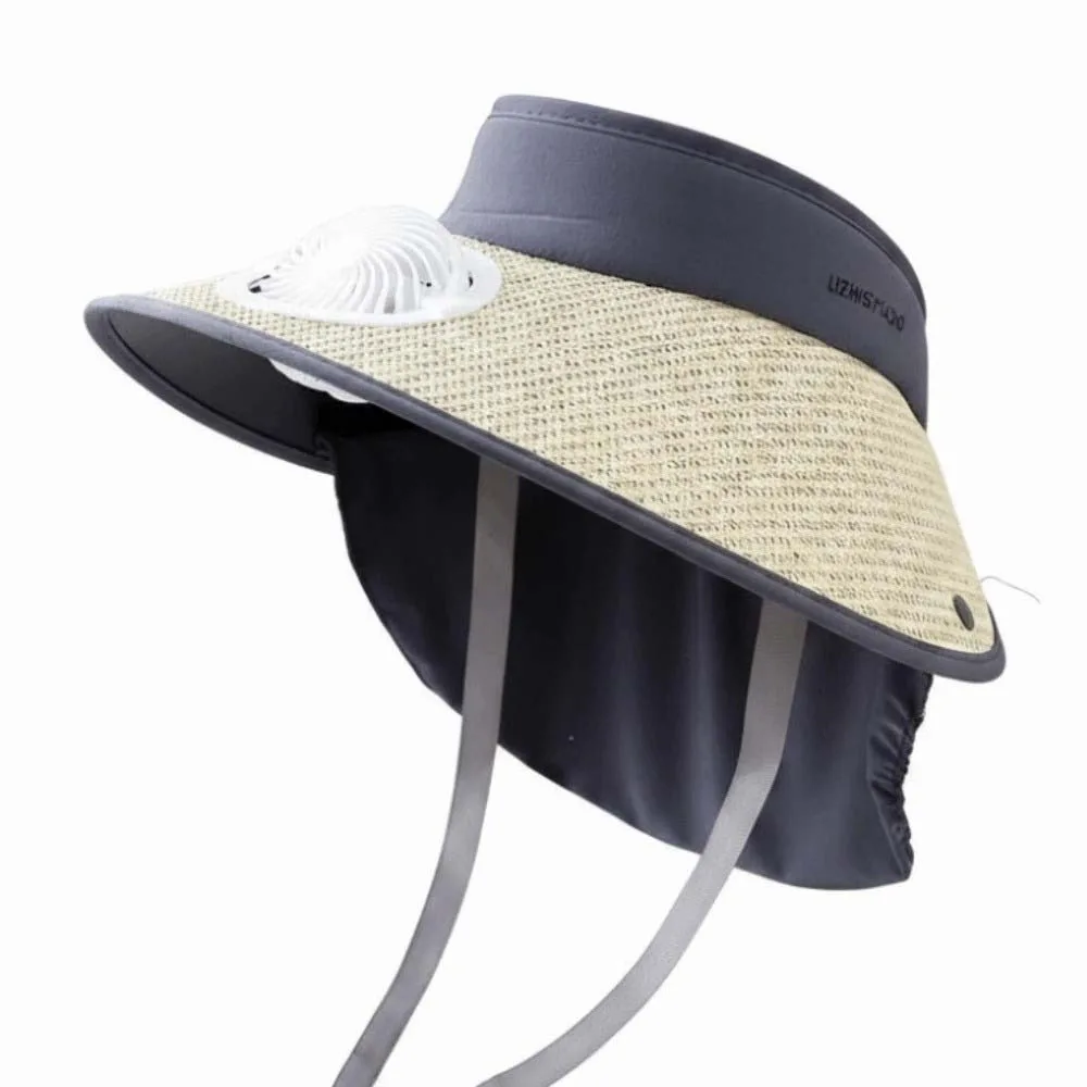 Portable Rechargeable Fan Hat Long-lasting Breathable Fishing Sun Shading Cap Versatile Adjustable Wide Brim Fan Hat Gardening