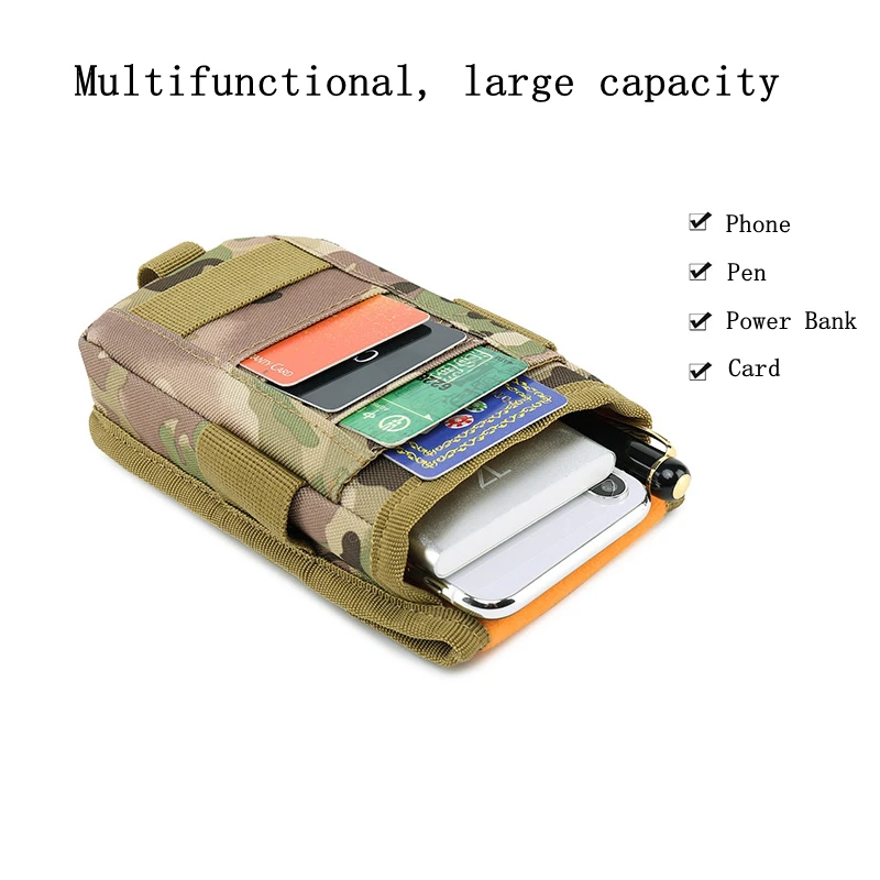 Custodia tattica Molle Pouch Cover 600D borsa per cellulare Tactical Camo Belt Pouch Bag