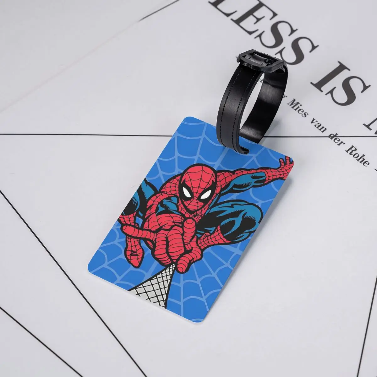 Accesorios de viaje de Gel de superhéroe Spiderman Spiderverse para mujer, soporte de etiqueta portátil, etiqueta de equipaje, nombre, dirección de identificación, regalos