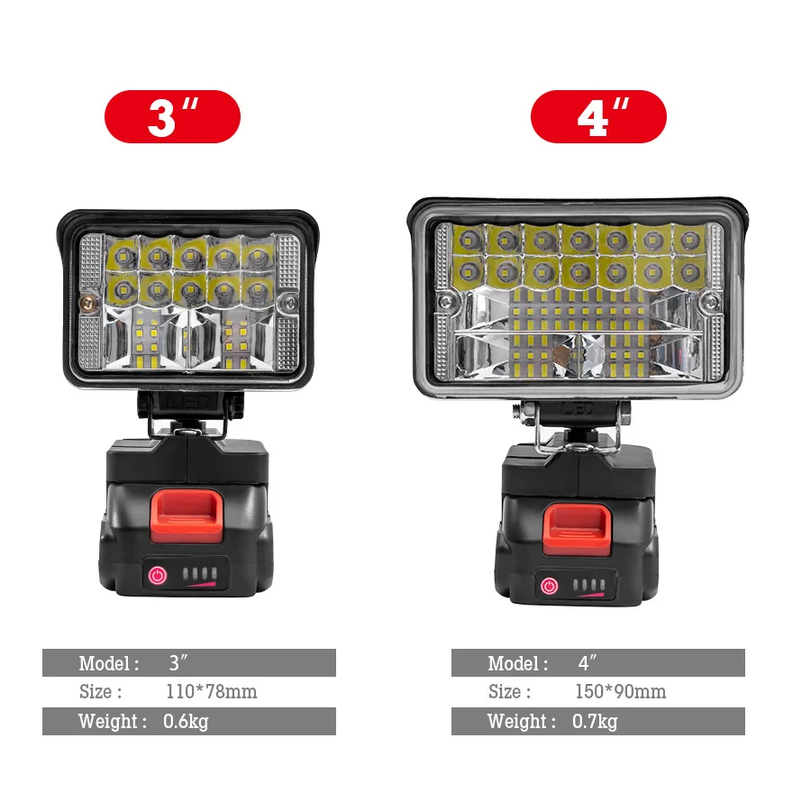 Luce da lavoro per esterni portatile LED highlight illuminazione riparazione luce di emergenza luce da campeggio multifunzionale interfaccia batteria Makita