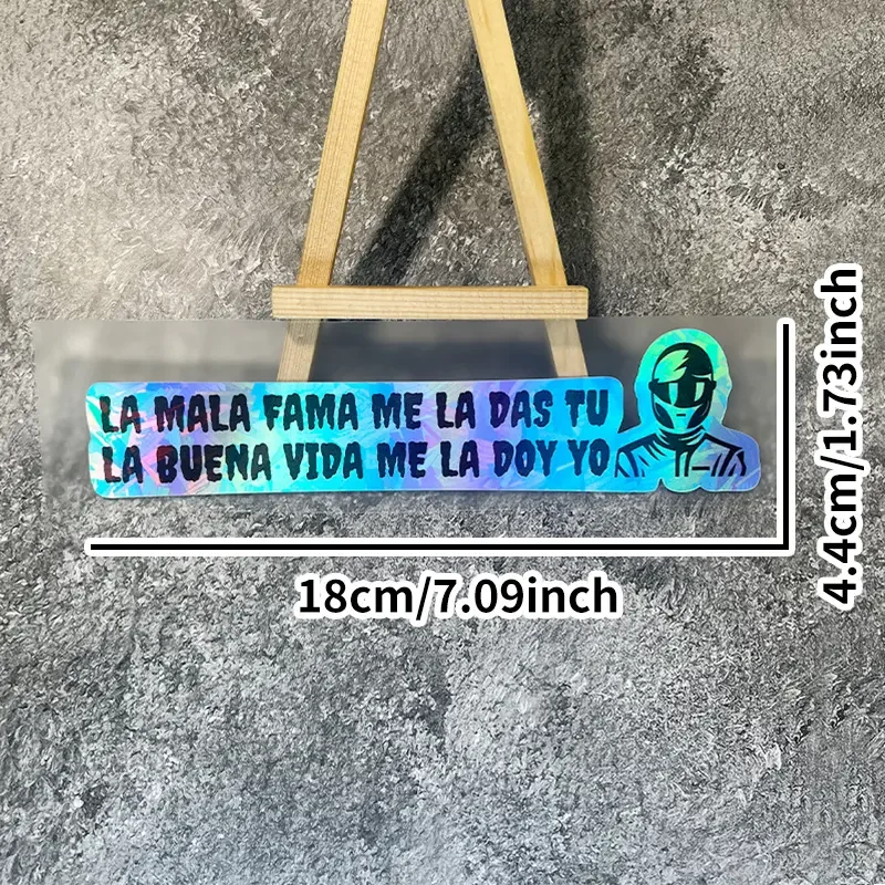 2pcs Holographic Spanish Rider Quote Vinyl Sticker Waterproof UV Resistant Decal for Car Motorcycle Laptop Luggage