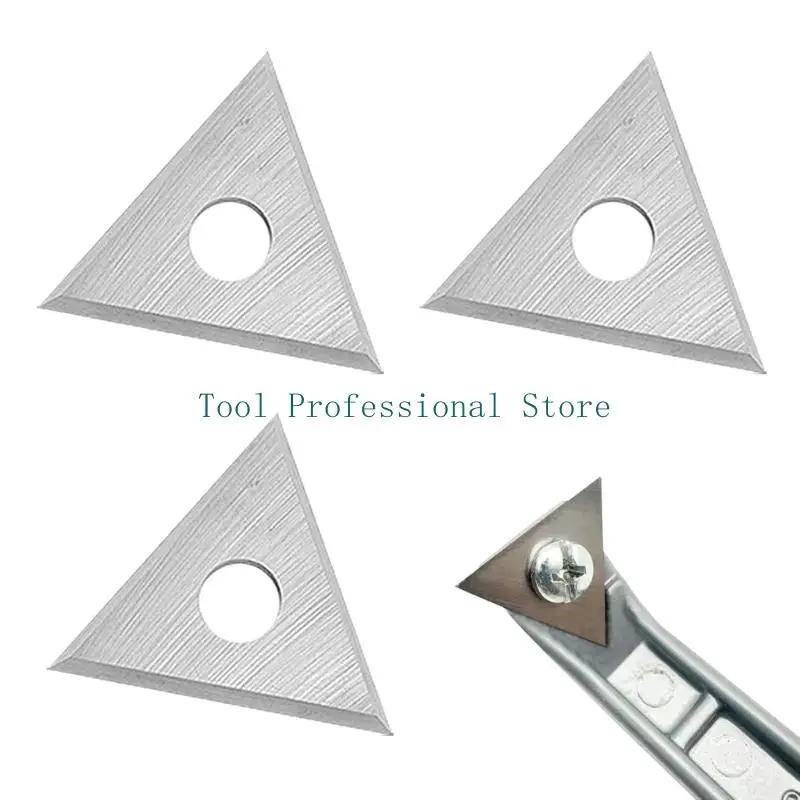 57QF Triangular Steel Replacement Blade 3Pcs Double Edges Paint Scrapers 1inch